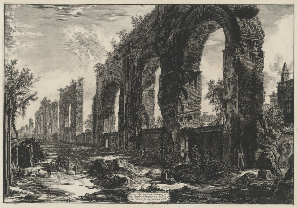 Lämningar av de neronska akvedukterna (ur: Vedute di Roma) av Giovanni Battista Piranesi