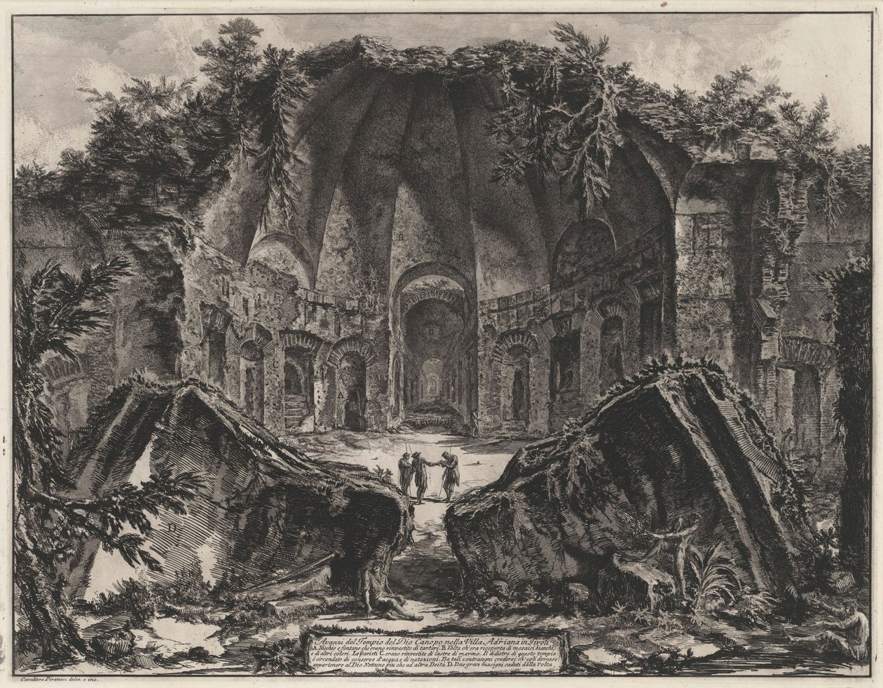 Rester av Canopus i Hadrianus villa i Tivoli (ur: Vedute di Roma) av Giovanni Battista Piranesi