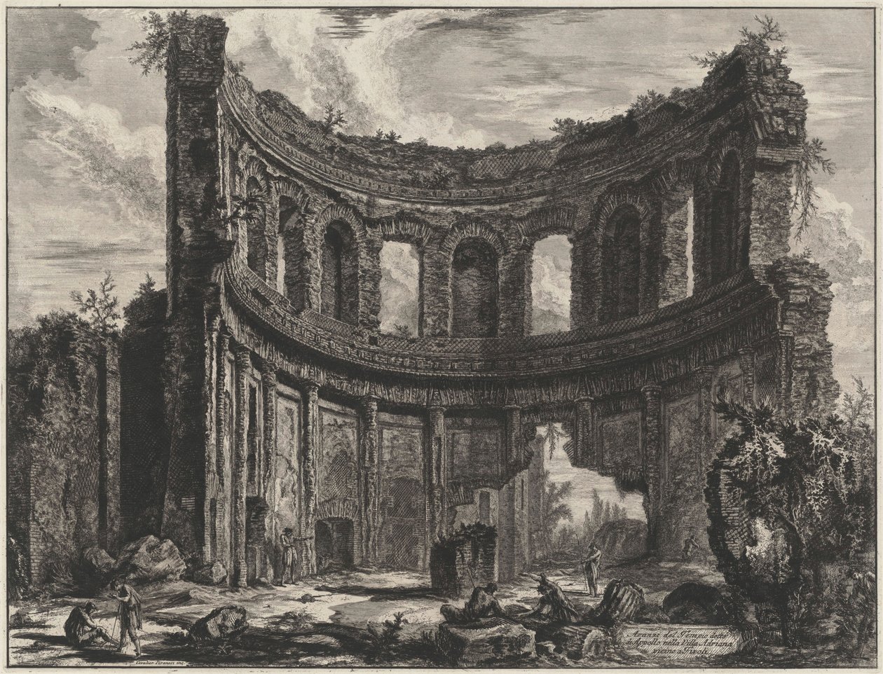 Rester av det så kallade Apollontemplet i Hadrianus villa nära Tivoli (ur: Vedute di Roma) av Giovanni Battista Piranesi