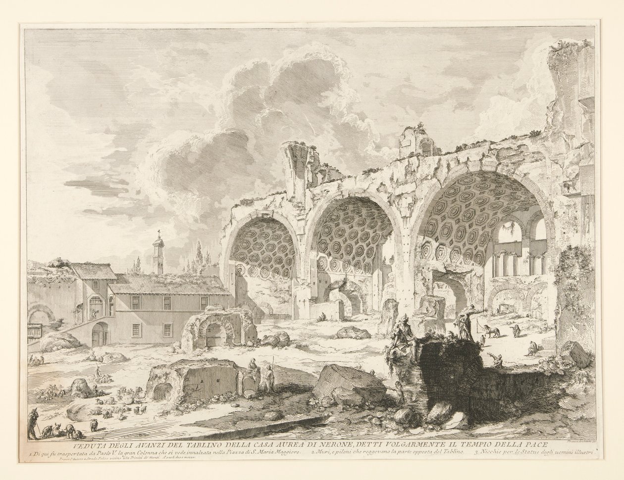 Utsikt över resterna av Neros matsal av Giovanni Battista Piranesi