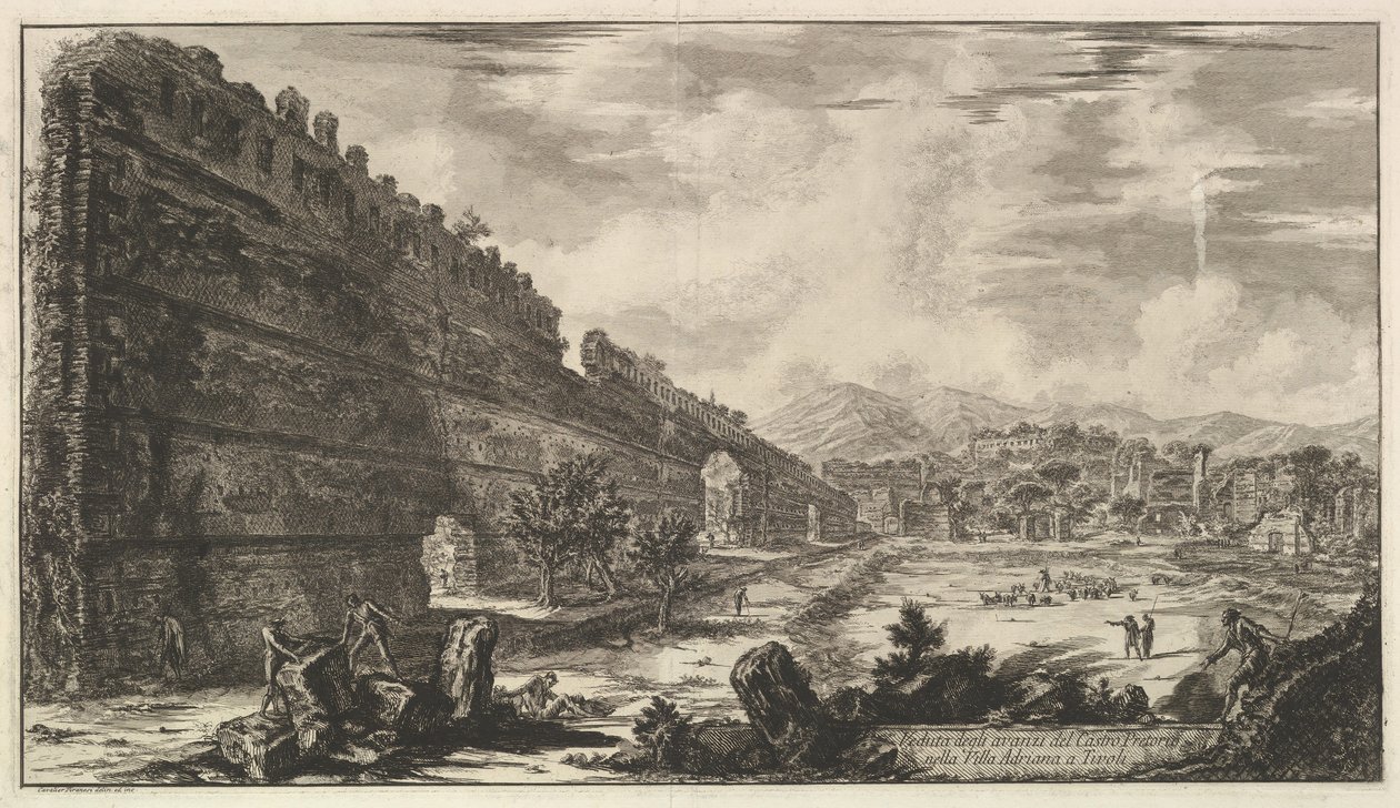 Utsikt över resterna av Castro Pretorio i Villa Adriana i Tivoli Utsikt över resterna ..., 1770. av Giovanni Battista Piranesi