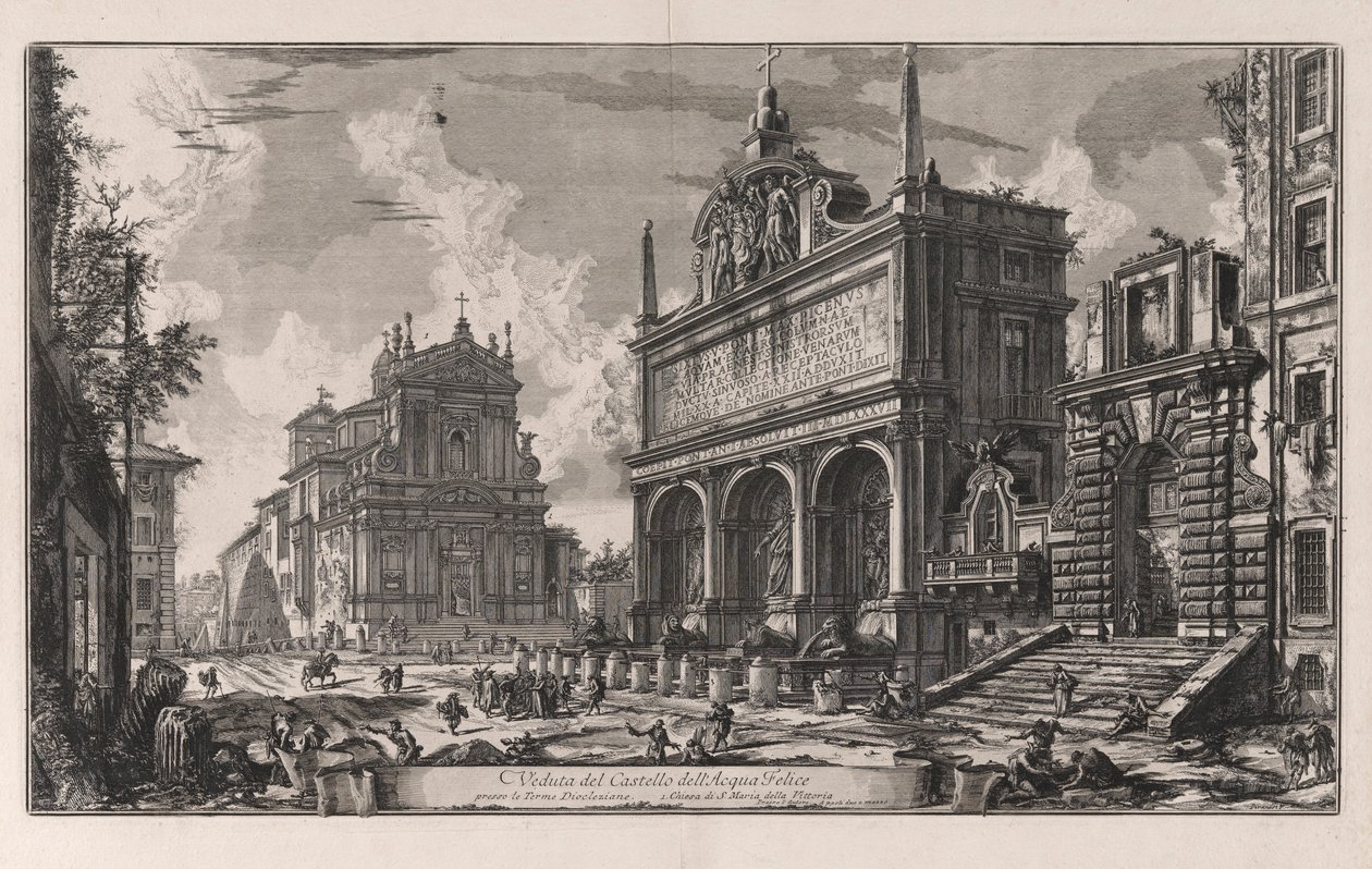 Utsikt över slottet i av Giovanni-Battista Piranesi