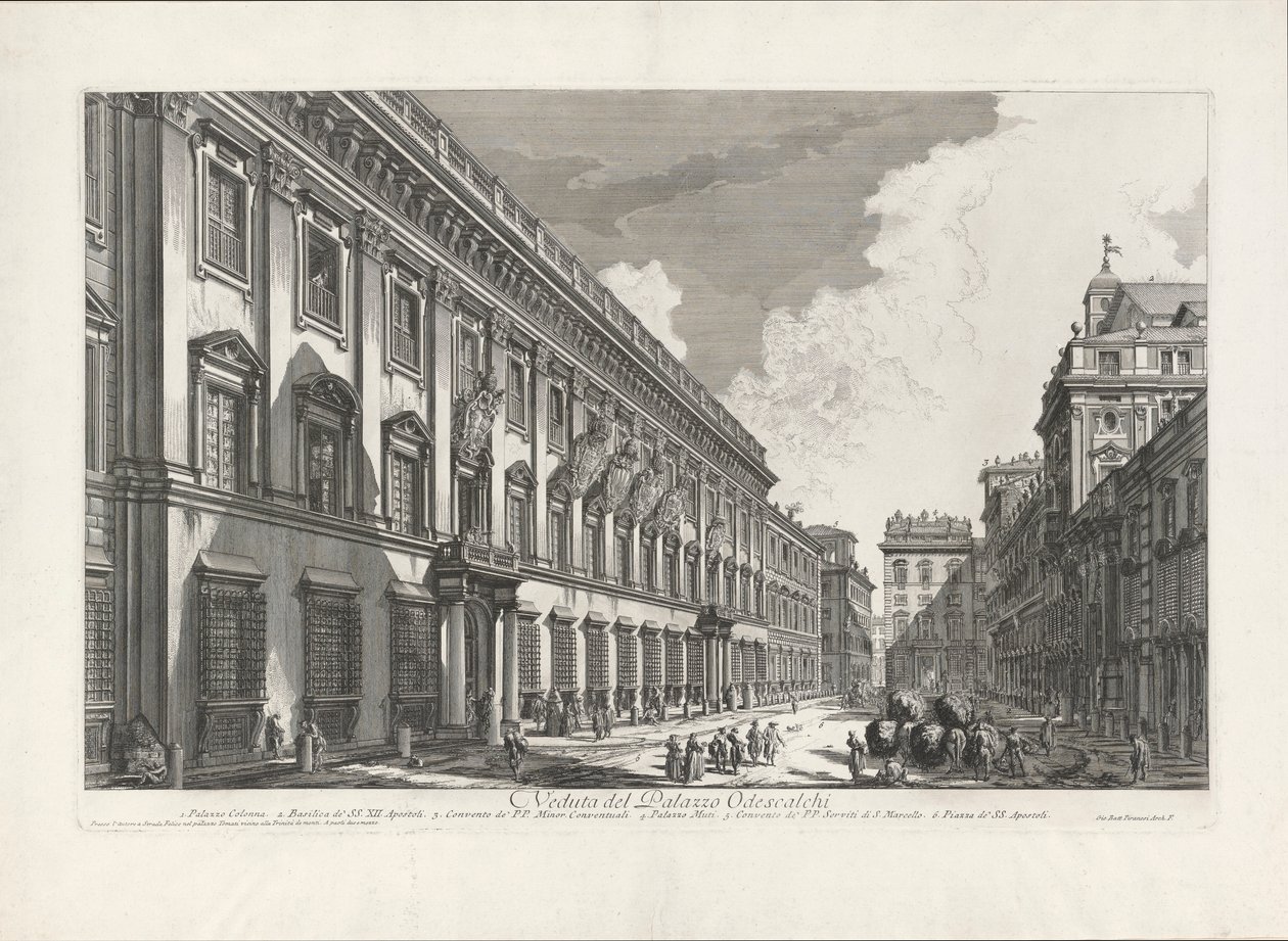 Utsikt över Palazzo Odescalchi, från utsikt över Rom av Giovanni Battista Piranesi