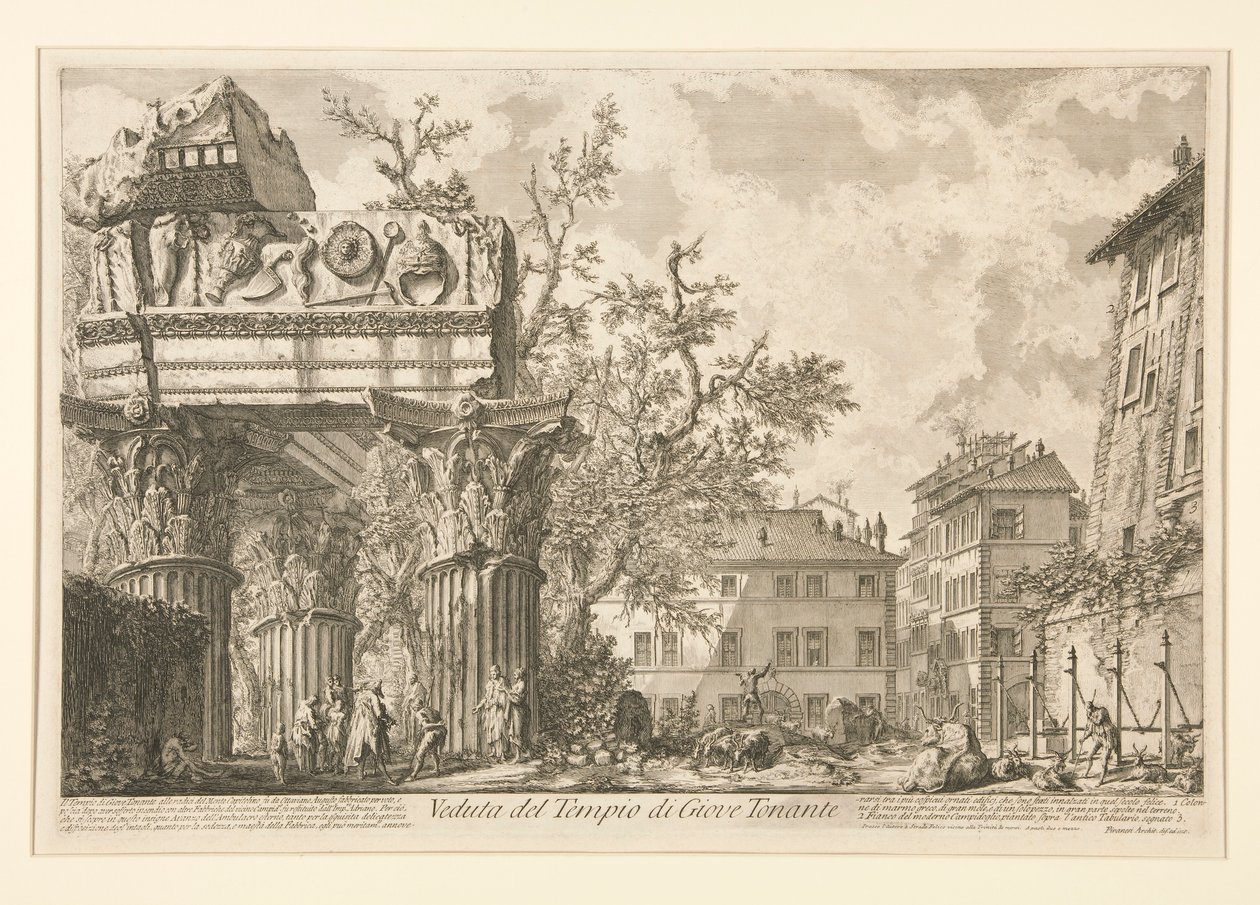 Utsikt över Jupiter Tonans tempel, från Vedute di Roma av Giovanni Battista Piranesi