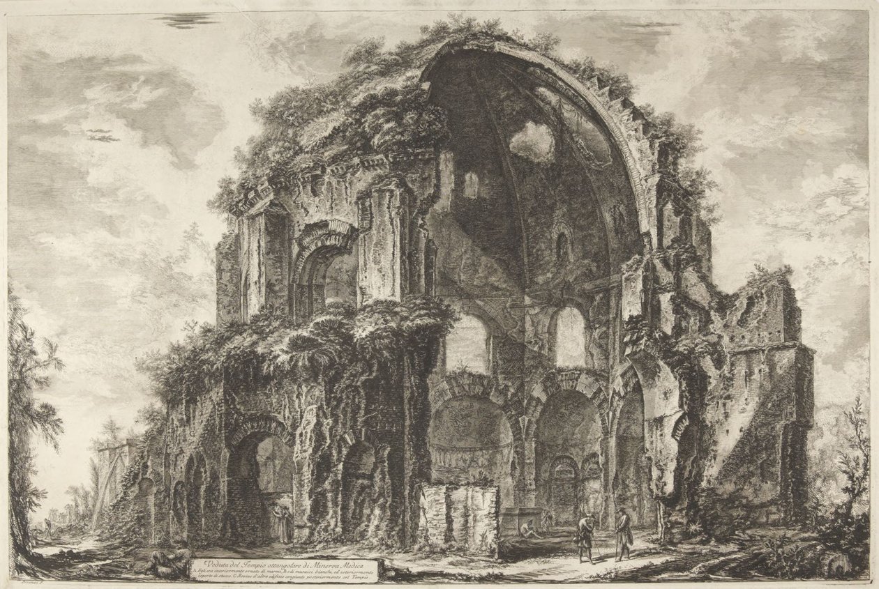 Utsikt över Minerva Medicas åttkantiga tempel av Giovanni Battista Piranesi