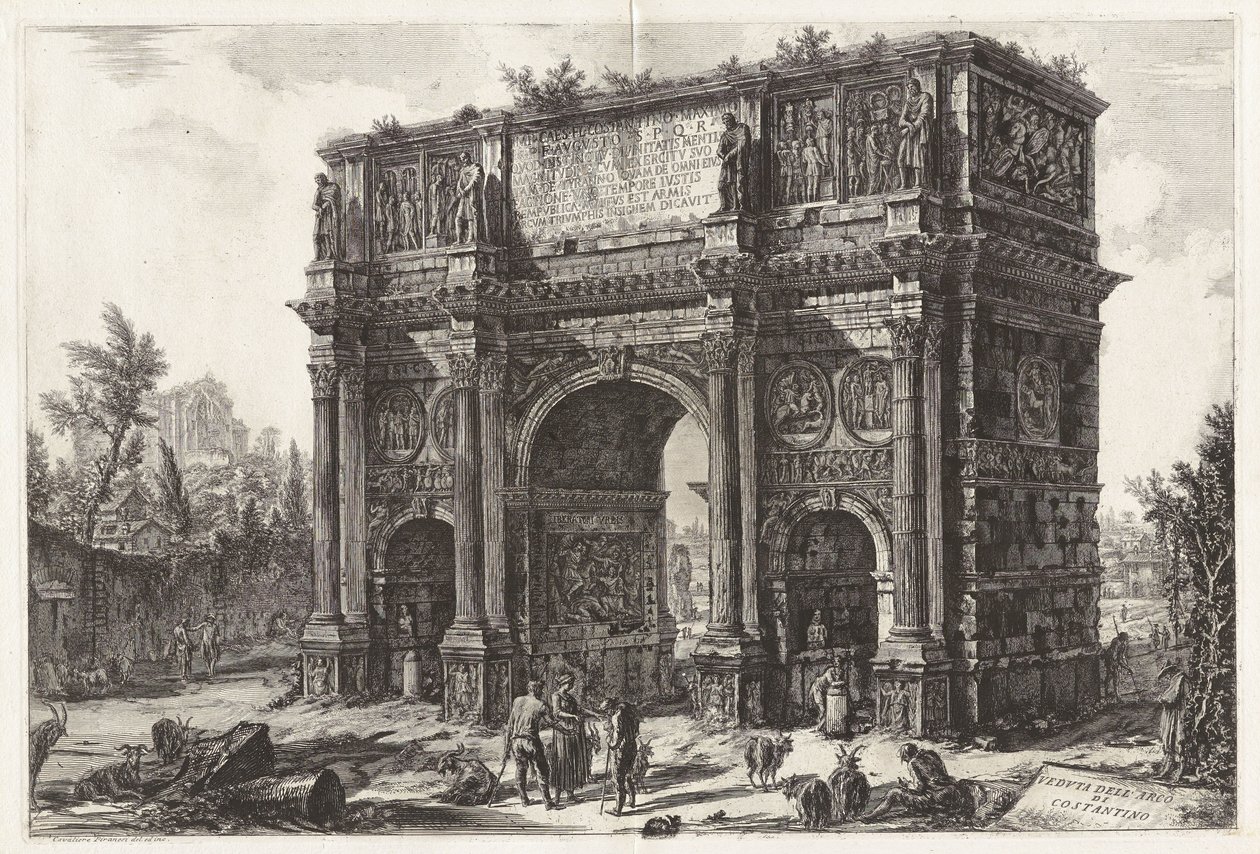 Vy över Konstantinbågen, ur Vyer över Rom av Giovanni Battista Piranesi