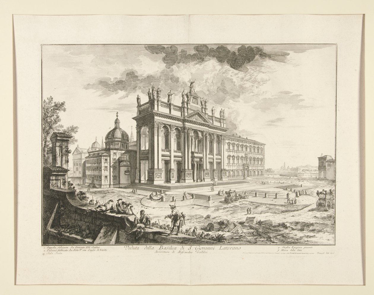 Utsikt över basilikan S. Giovanni Laterano, från utsikt över Rom av Giovanni Battista Piranesi