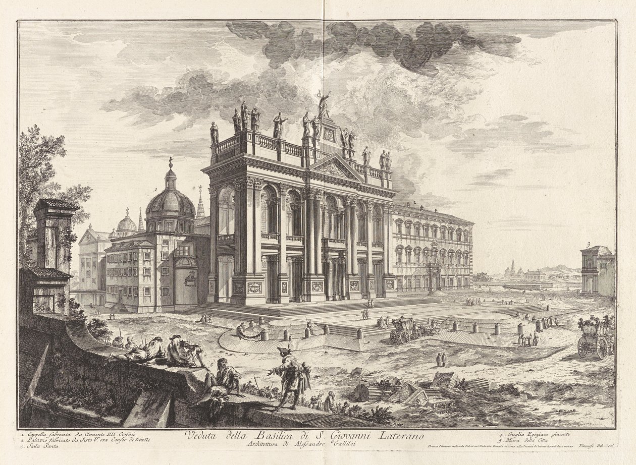 Utsikt över basilikan San Giovanni Laterano, från Vedute di Roma (Utsikt över Rom) av Giovanni Battista Piranesi