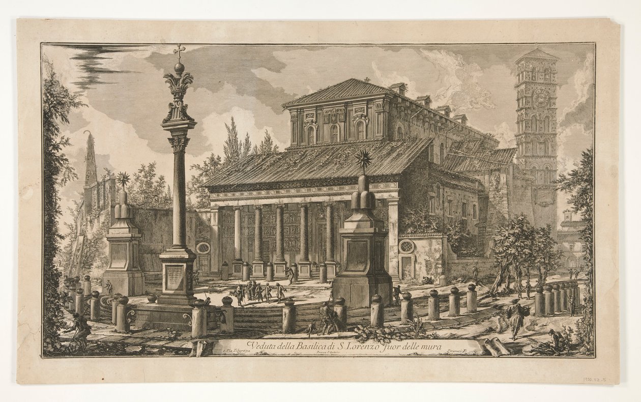 Utsikt över S. Lorenzo utanför murarna, från Vedute di Roma av Giovanni Battista Piranesi