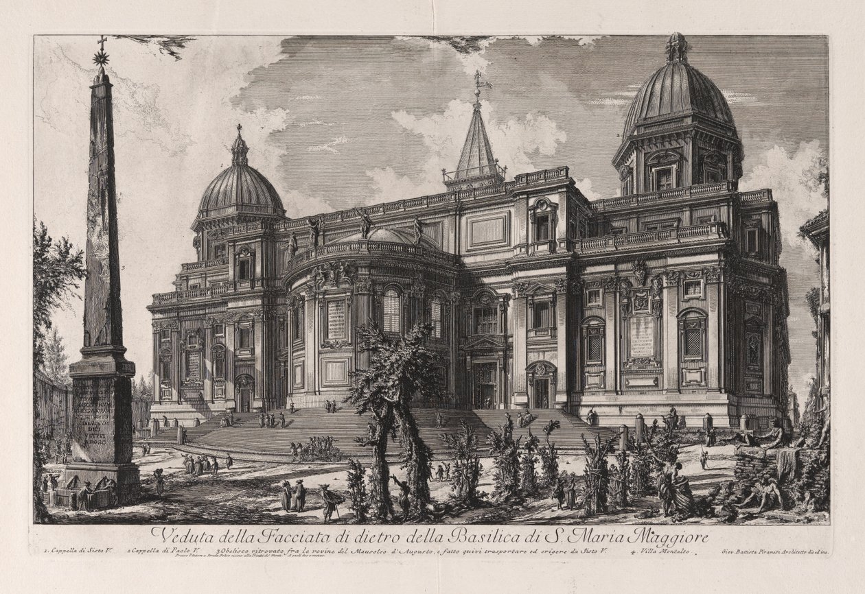 Vy över den bakre fasaden på basilikan Santa Maria Maggiore, ur Vedute di Roma (Vyer över Rom) av Giovanni Battista Piranesi
