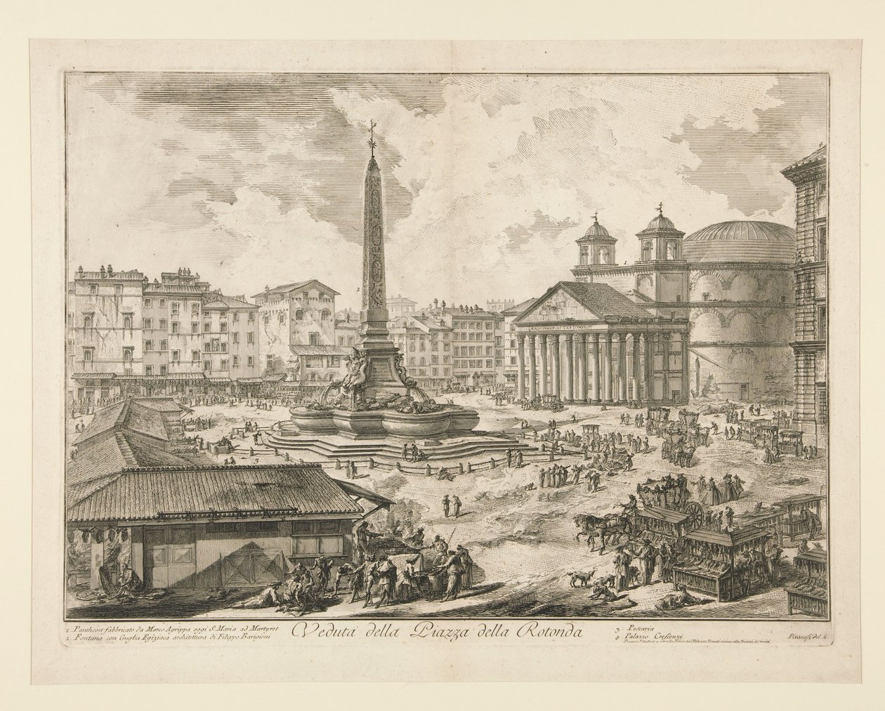 Vy över Piazza della Rotonda, ur Vedute di Roma av Giovanni Battista Piranesi