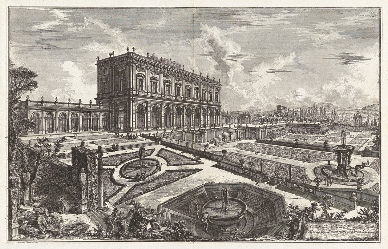 Utsikt över Villa dell av Giovanni Battista Piranesi