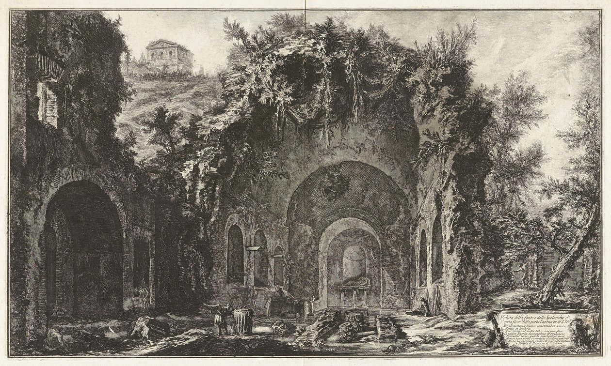 Utsikt över våren och Spelonche d av Giovanni Battista Piranesi