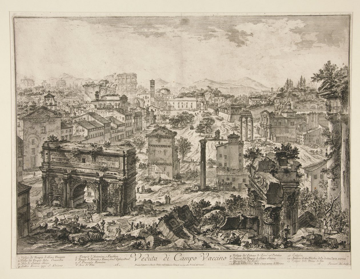 Utsikt över Campo Vaccino, från utsikt över Rom av Giovanni Battista Piranesi