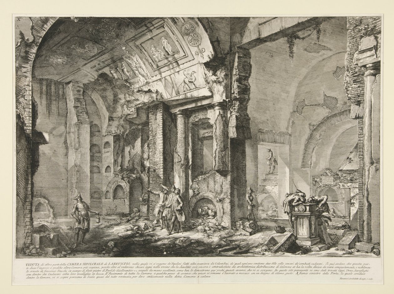 Utsikt över en annan del av L. Arruntius gravkammare, från Le Antichit? Roman av Giovanni Battista Piranesi