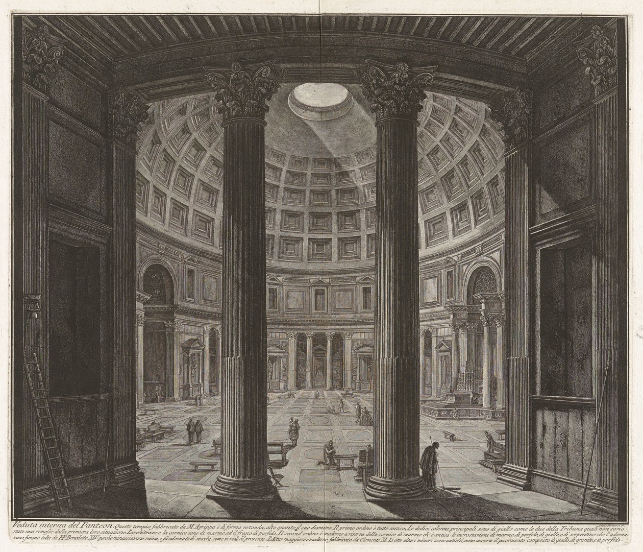 Interiörvy av Pantheon..., ur "Vyer över Rom" av Giovanni Battista Piranesi