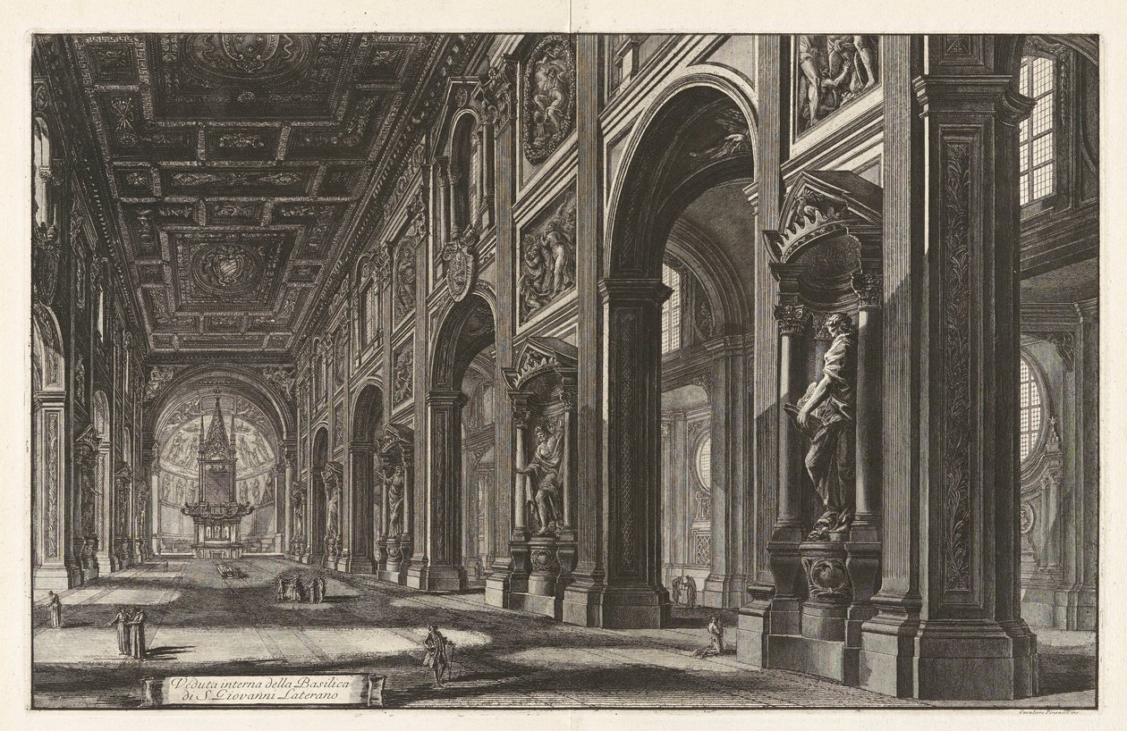 Interiörvy av basilikan San Giovanni Laterano, från Vedute di Roma (Utsikt över Rom) av Giovanni Battista Piranesi