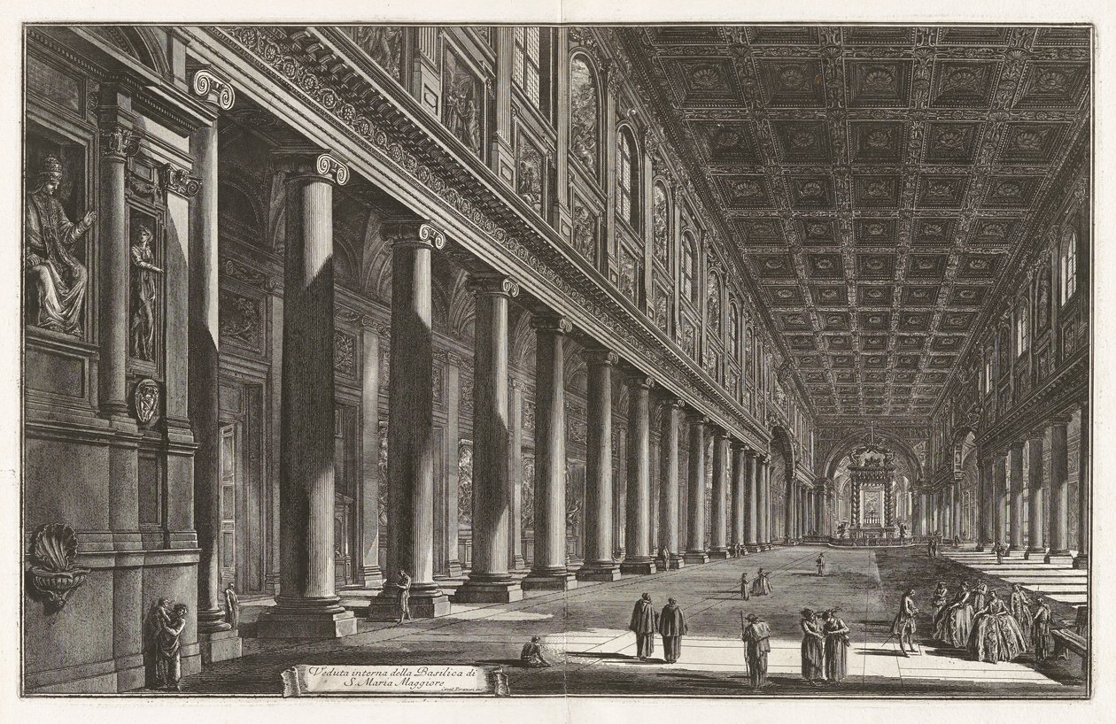 Interiörvy av basilikan Santa Maria Maggiore, från Vedute di Roma (utsikt över Rom) av Giovanni Battista Piranesi