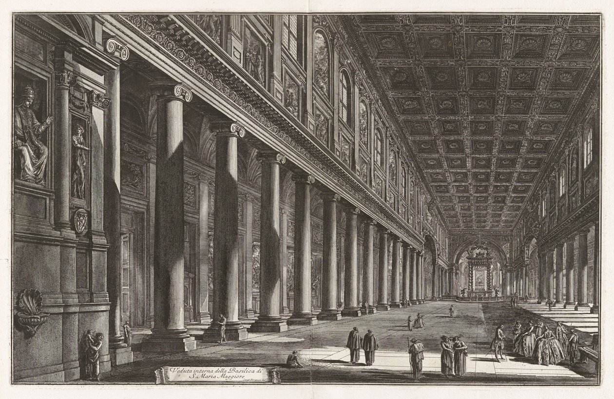 Interiörvy av basilikan Santa Maria Maggiore, ur Vedute di Roma (Vyer över Rom) av Giovanni Battista Piranesi
