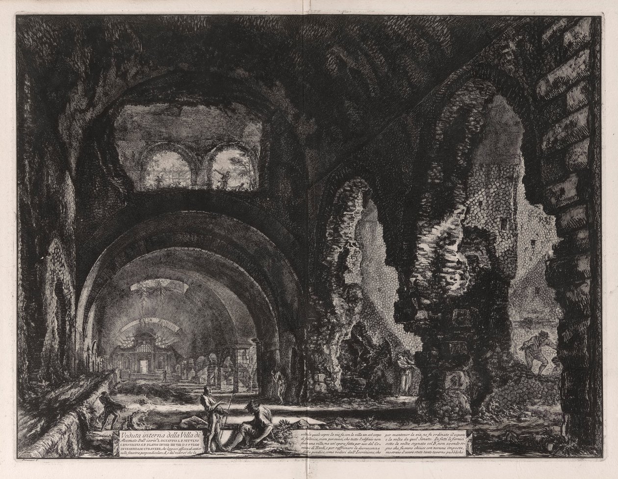 Invändig utsikt över Villa of Maecenas av Giovanni Battista Piranesi