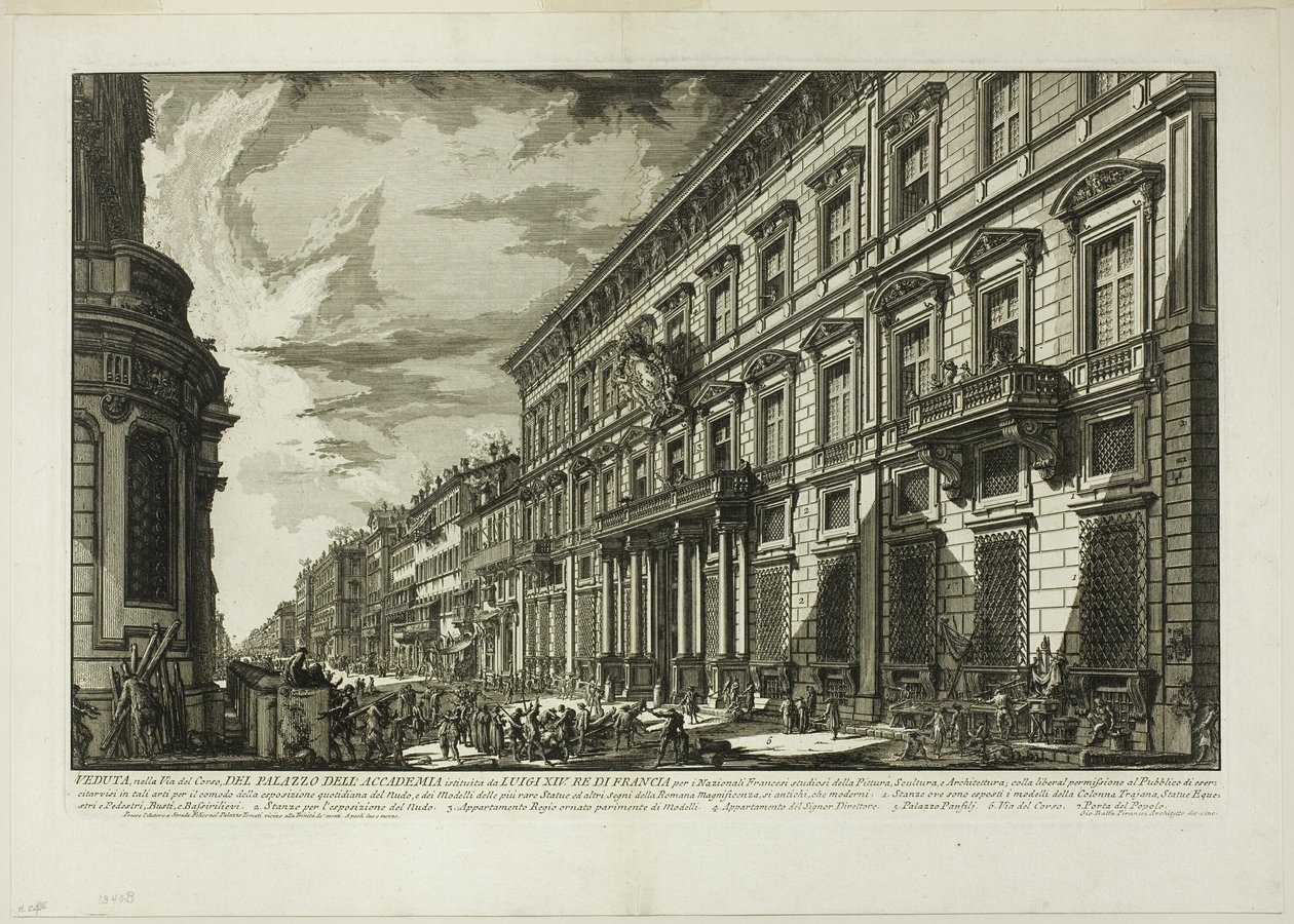Vy längs Via del Corso över Palazzo dell