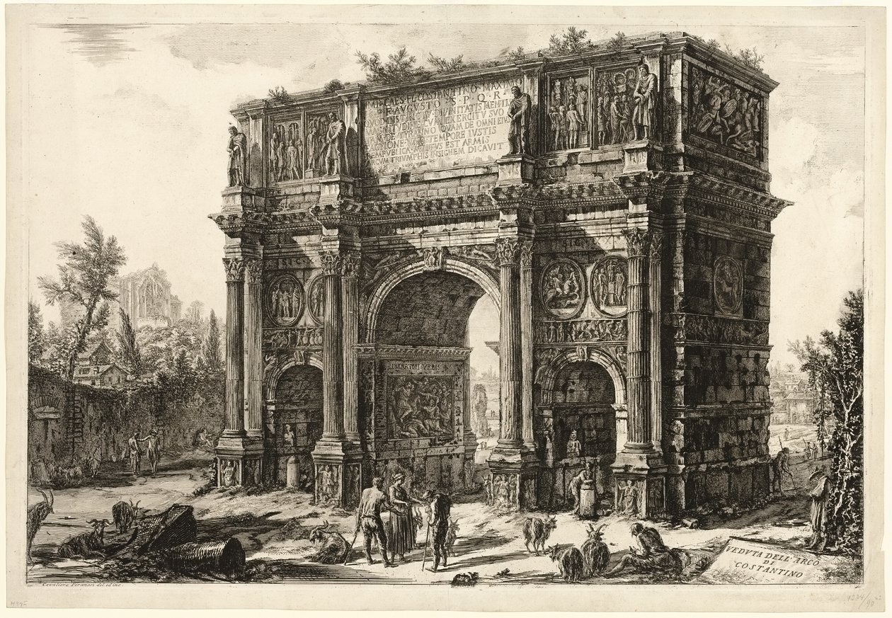 Utsikt över Konstantins båge, från utsikt över Rom av Giovanni Battista Piranesi