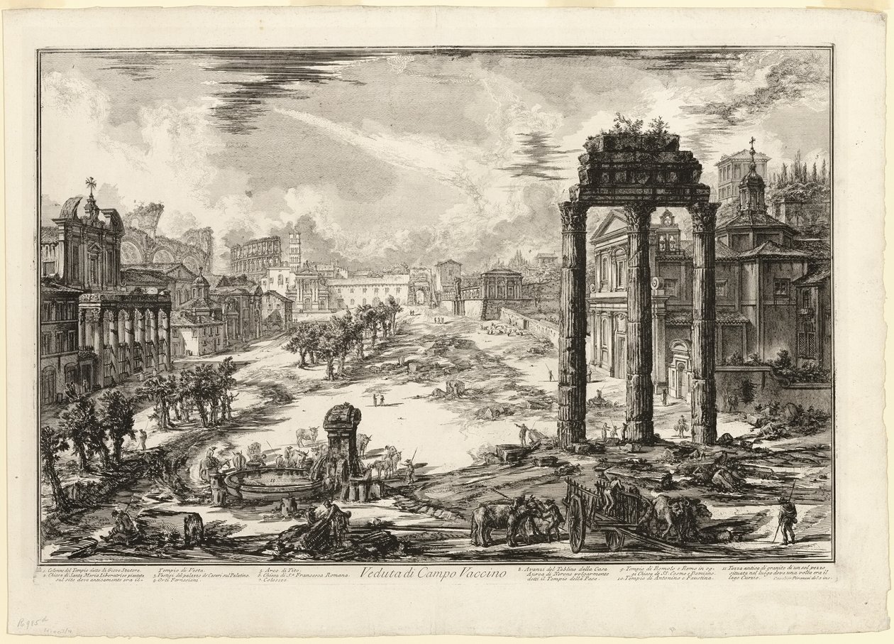 Utsikt över Campo Vaccino, från utsikt över Rom av Giovanni Battista Piranesi