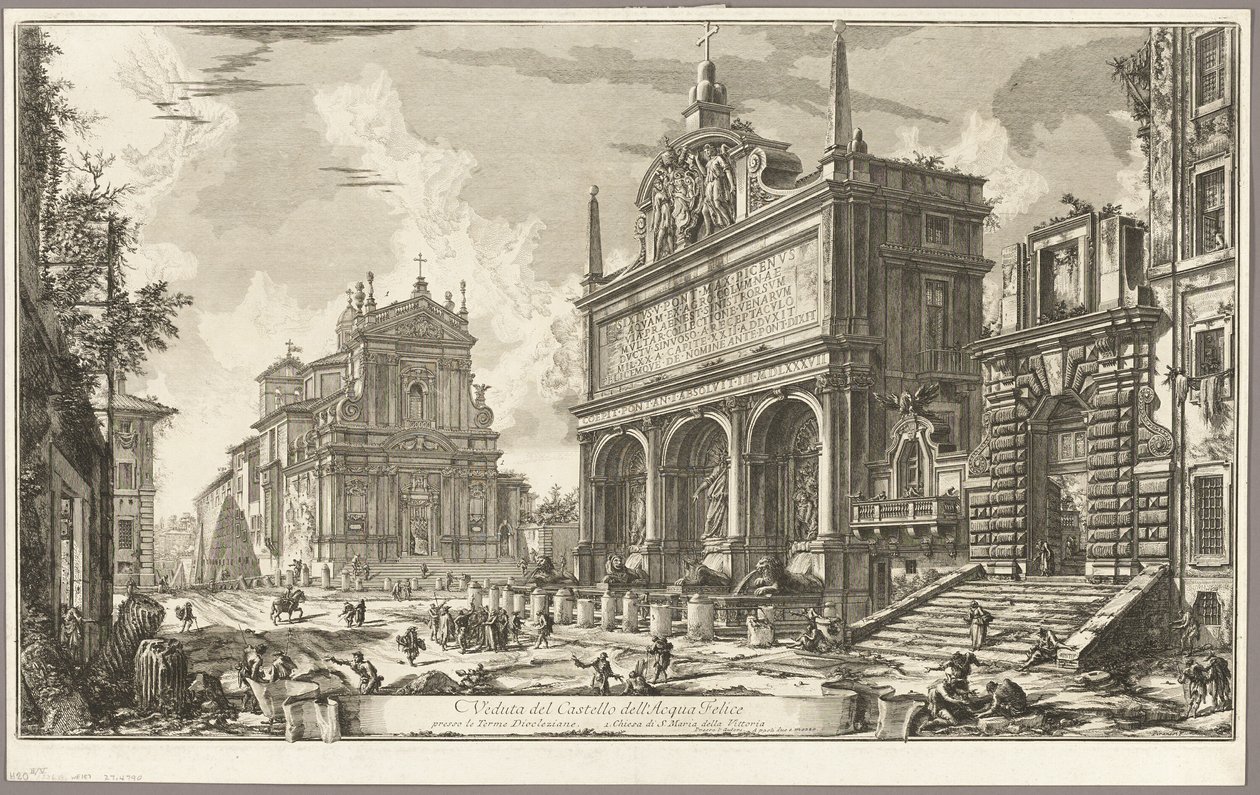 Utsikt över fontänhuvudet av Acqua Felice, från utsikt över Rom av Giovanni Battista Piranesi