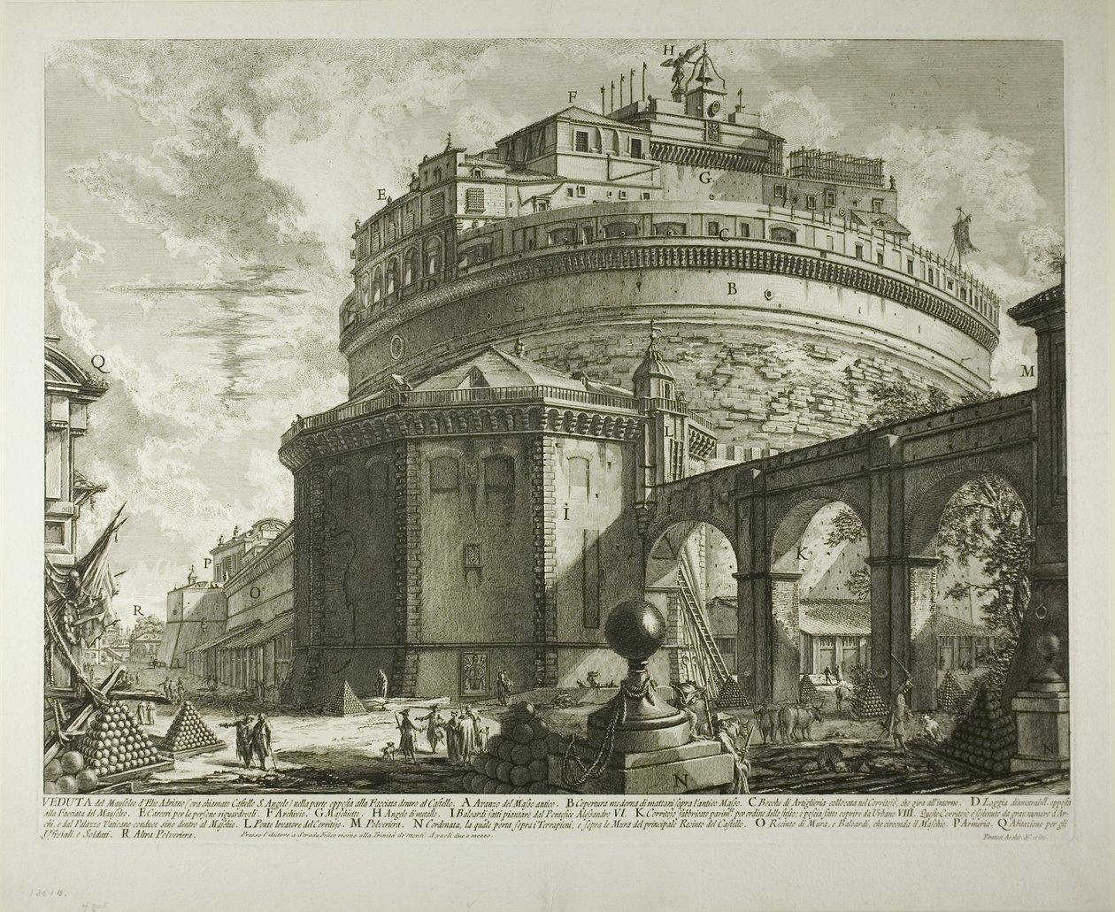 Utsikt över kejsar Hadrianus mausoleum (nu kallat Castel Sant