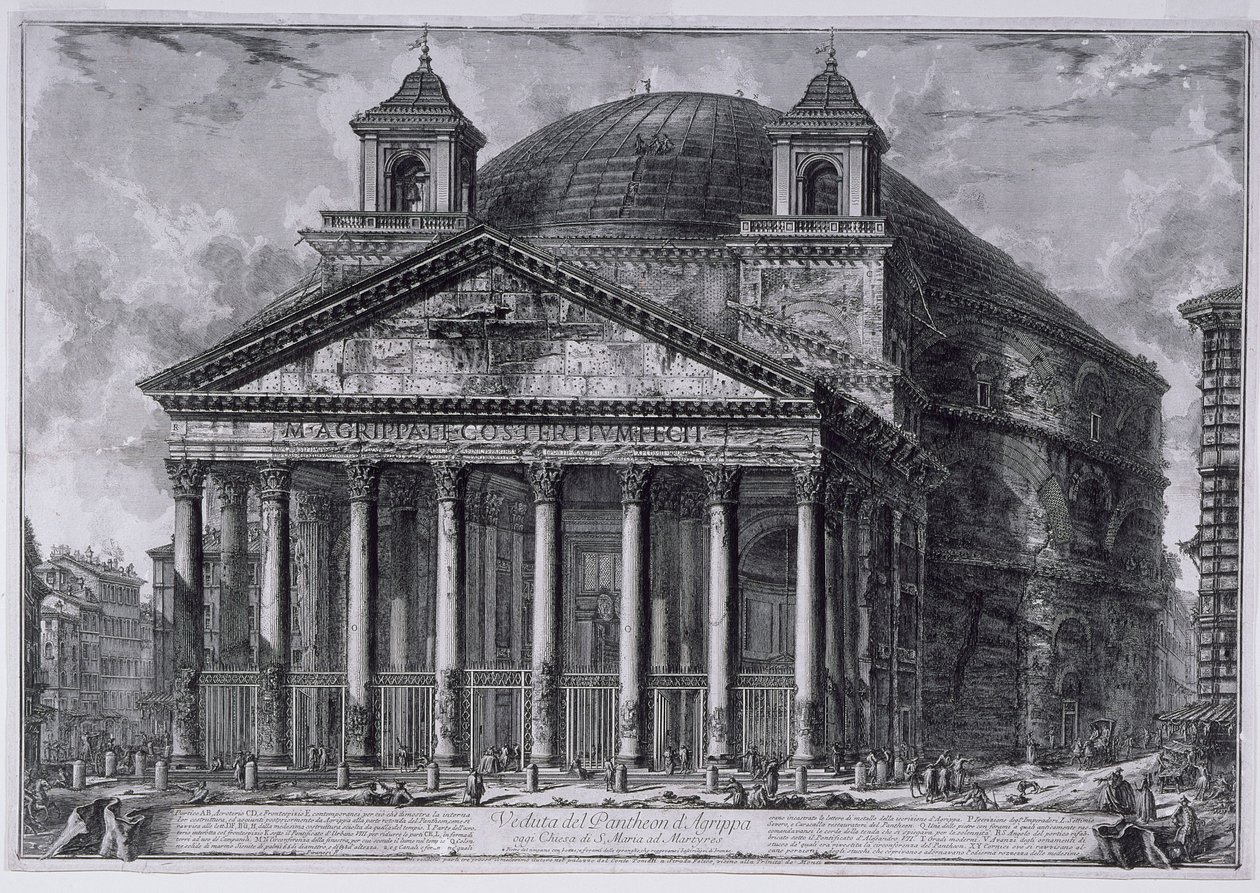 Utsikt över Pantheon of Agrippa, ca 1761 (etsningar) av Giovanni Battista Piranesi