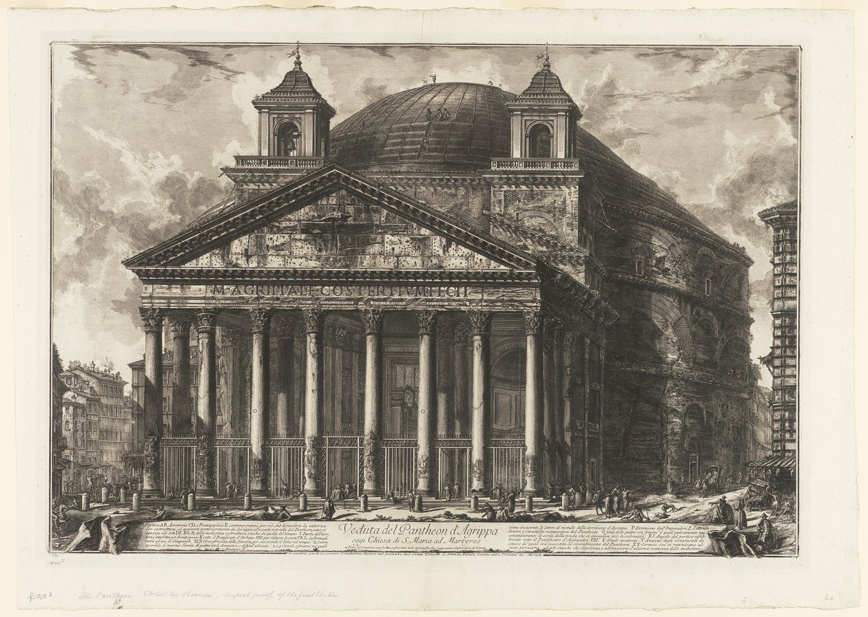 Utsikt över Pantheon of Agrippa, idag S. Maria ad Martyres, från Views of Rome av Giovanni Battista Piranesi