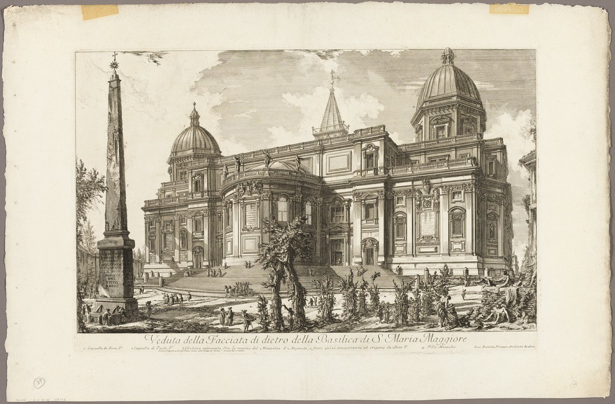 Utsikt över den bakre ingången till basilikan S. Maria Maggiore, från utsikt över Rom av Giovanni Battista Piranesi