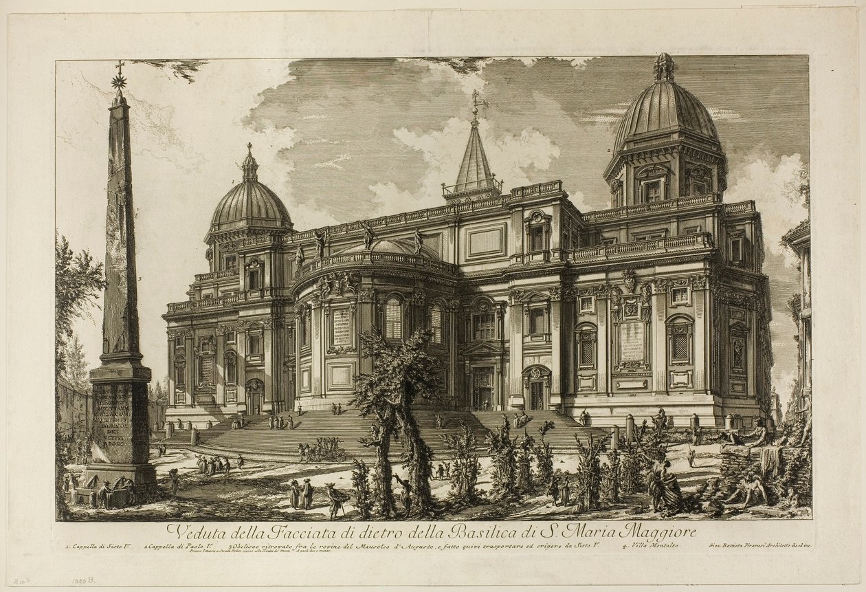 Utsikt över den bakre ingången till basilikan S. Maria Maggiore, från utsikt över Rom av Giovanni Battista Piranesi