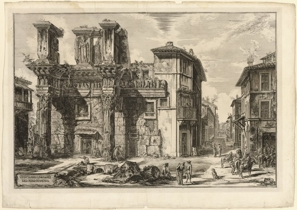Utsikt över resterna av Forum of Nerva, från utsikt över Rom av Giovanni Battista Piranesi