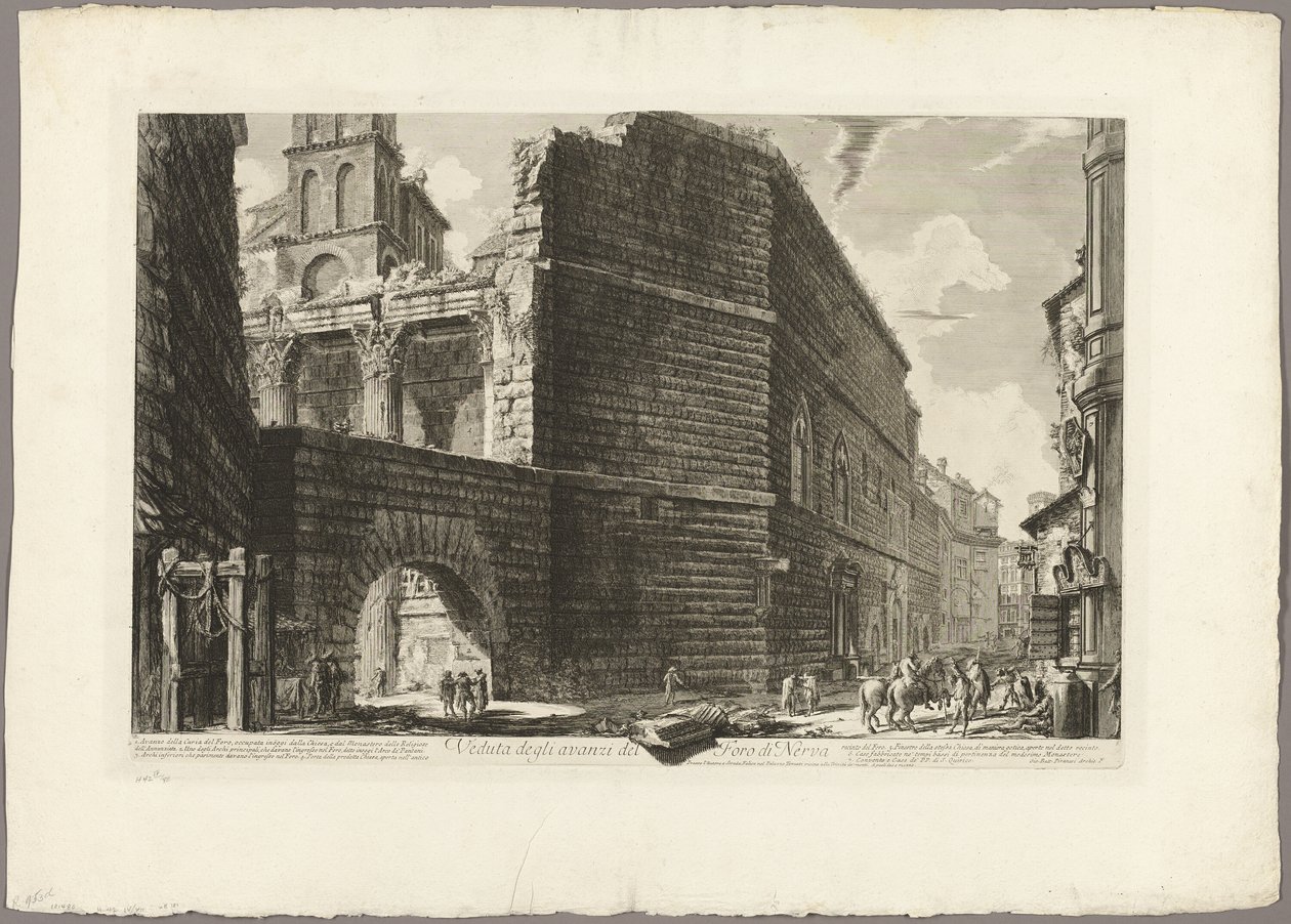 Utsikt över resterna av Forum of Nerva, från utsikt över Rom av Giovanni Battista Piranesi