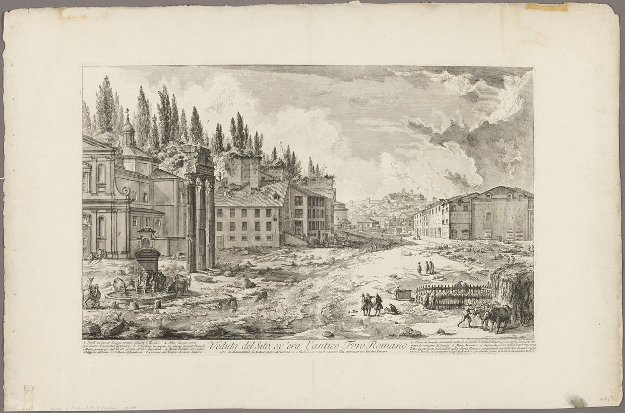 Utsikt över platsen för det antika Forum Romanum, från utsikt över Rom av Giovanni Battista Piranesi