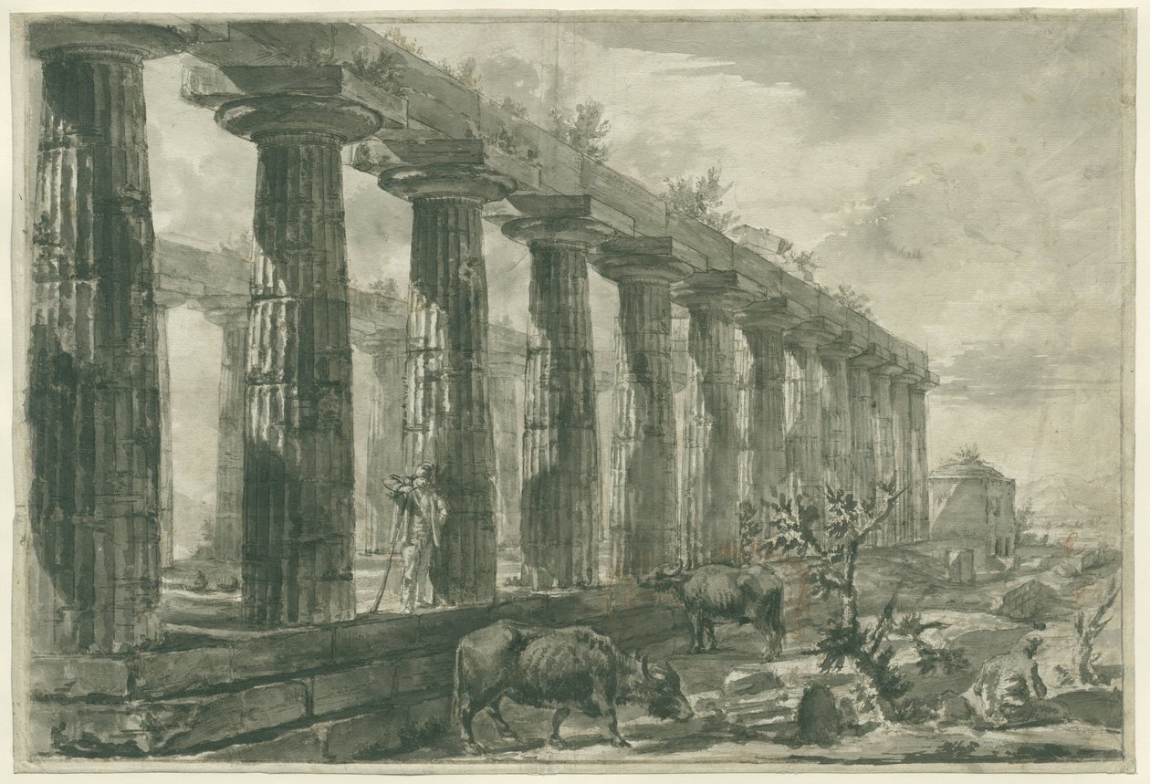 Utsikt över "Junotemplet" i Paestum av Giovanni Battista Piranesi