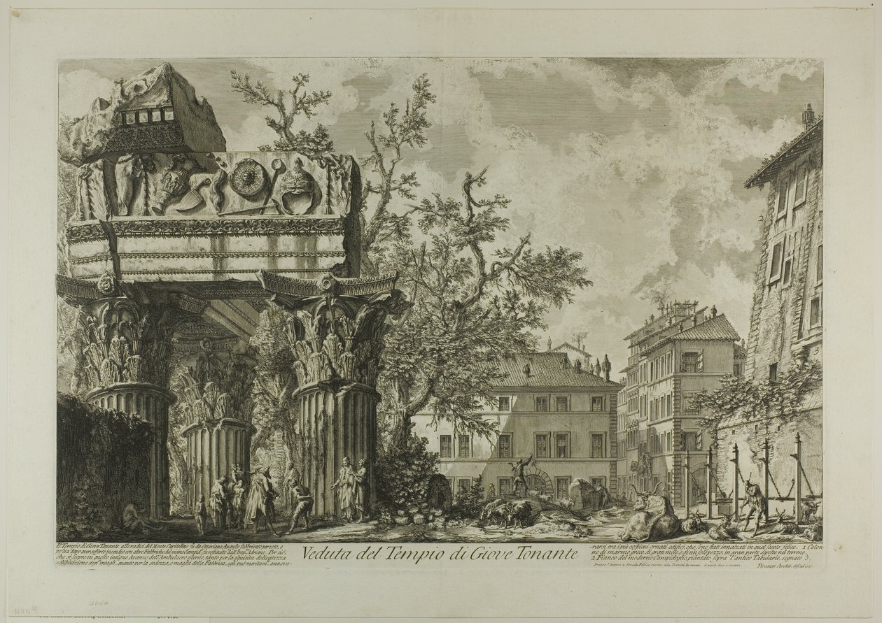 Vy över Jupiter Tonans tempel [Jupiter the Thunderer], från Views of Rome av Giovanni Battista Piranesi