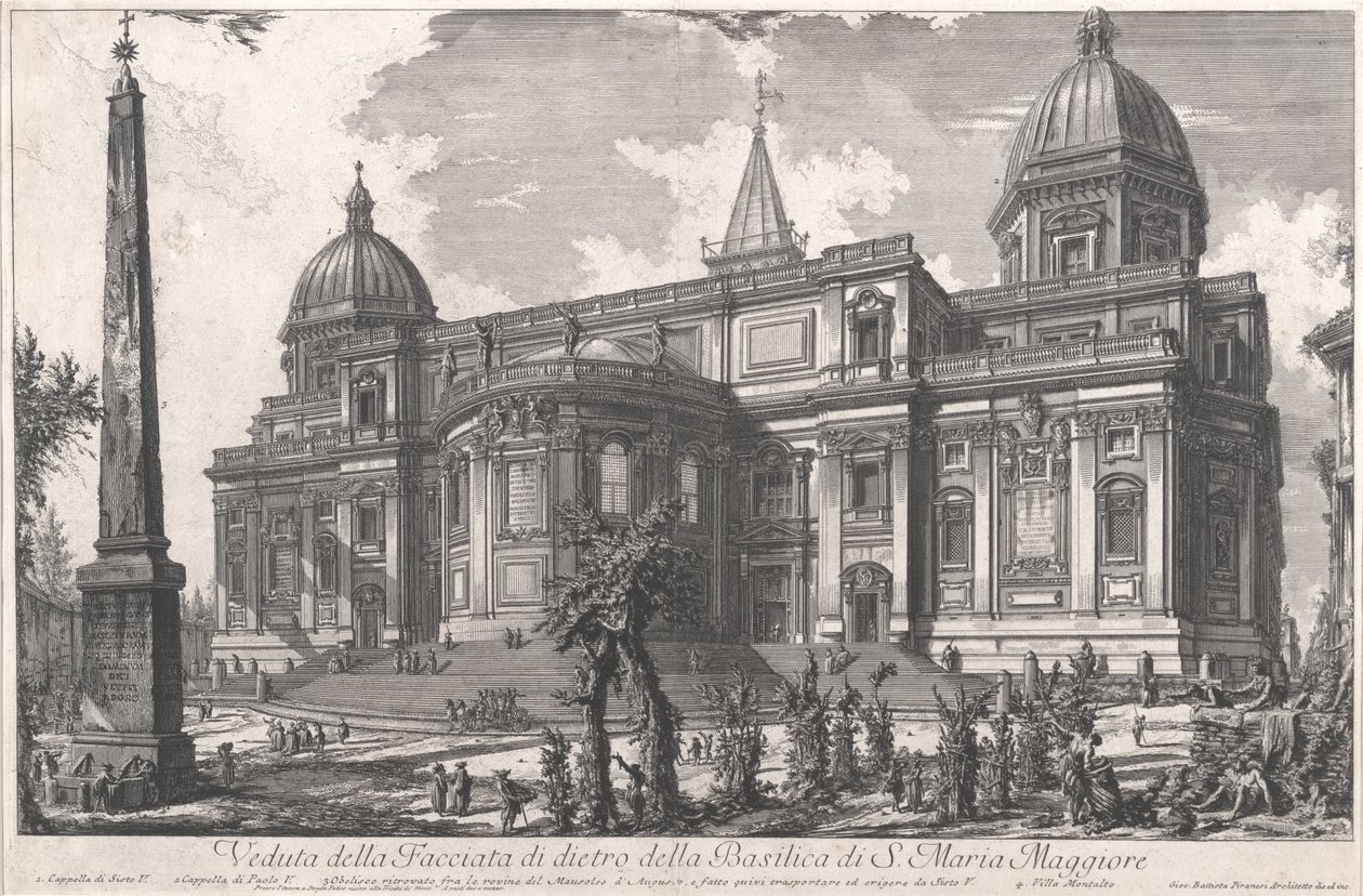 Vy över den bakre ingången till basilikan S. Maria Maggiore, ca 1760-1778 (etsning) av Giovanni Battista Piranesi