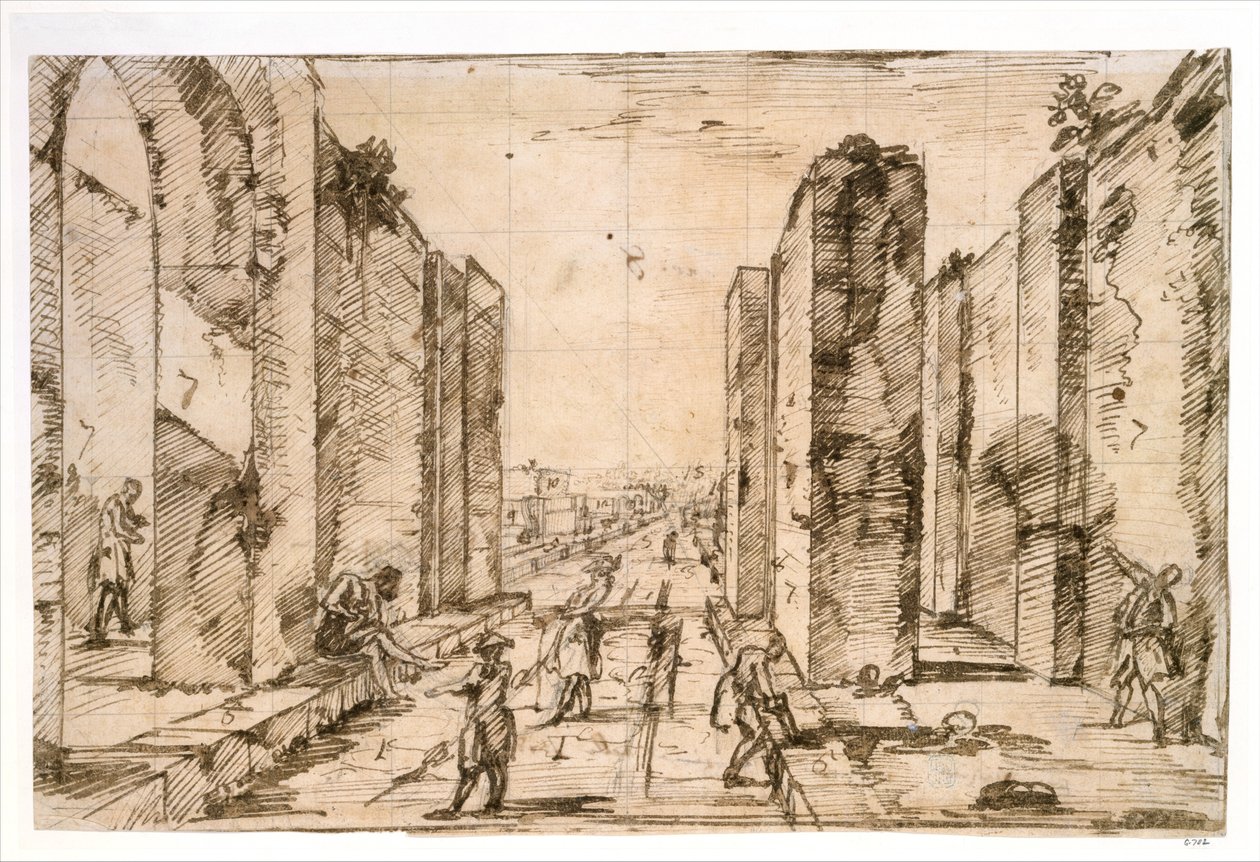 Utsikt genom Herculaneumporten, Pompeji av Giovanni Battista Piranesi