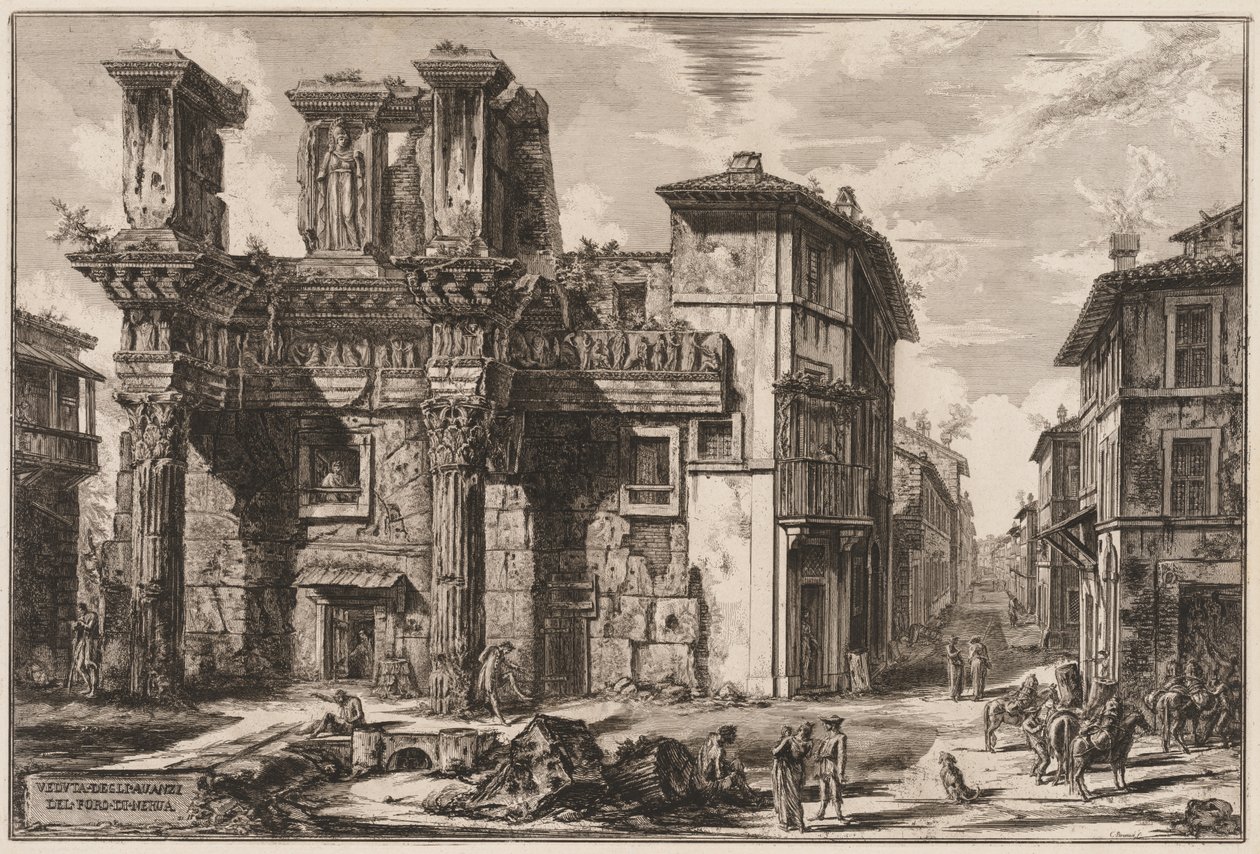 Utsikt över Rom: Forum of Nerva av Giovanni Battista Piranesi