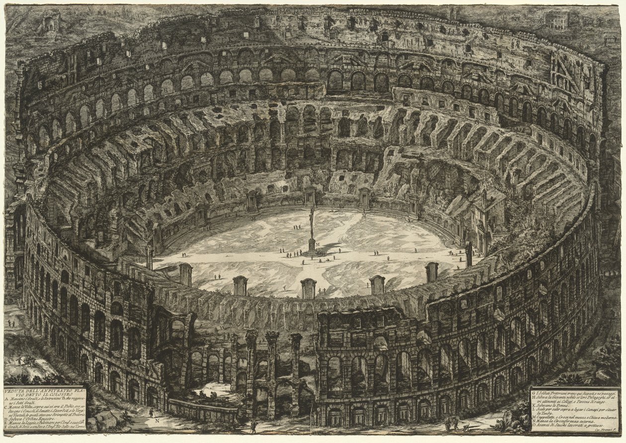 Utsikt över Rom: Colosseum av Giovanni Battista Piranesi