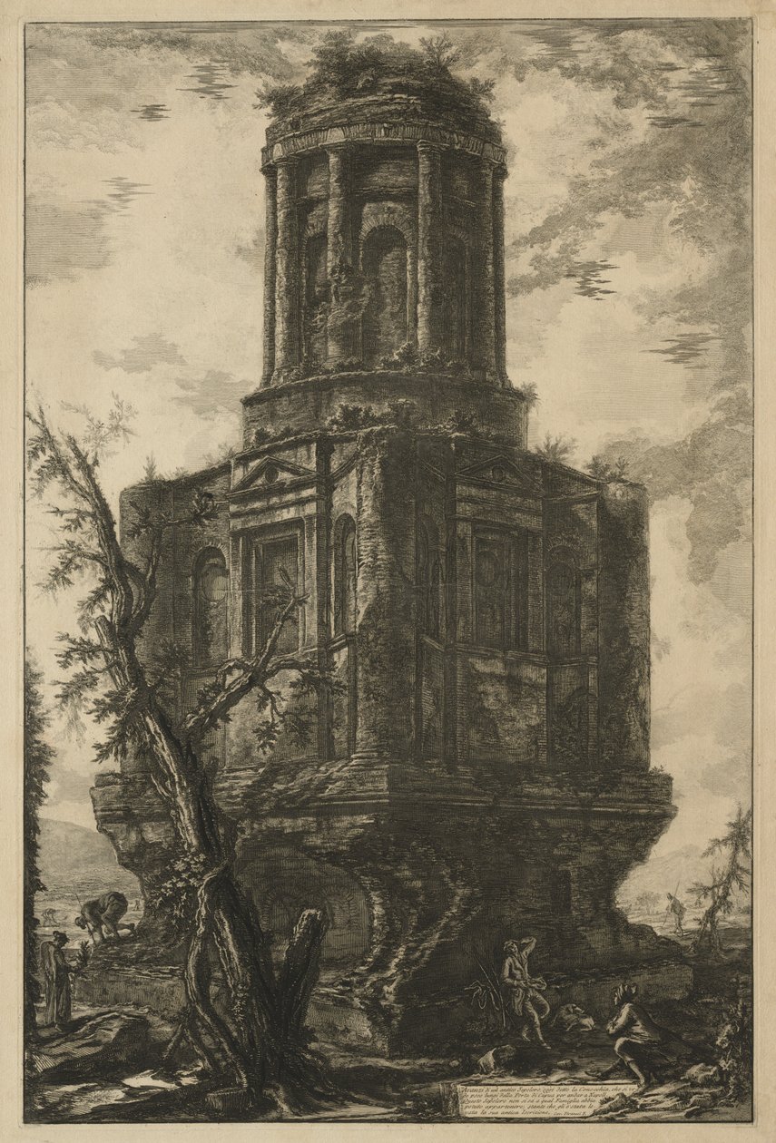 Utsikt över Rom: Graven, kallad La Connocchia av Giovanni Battista Piranesi