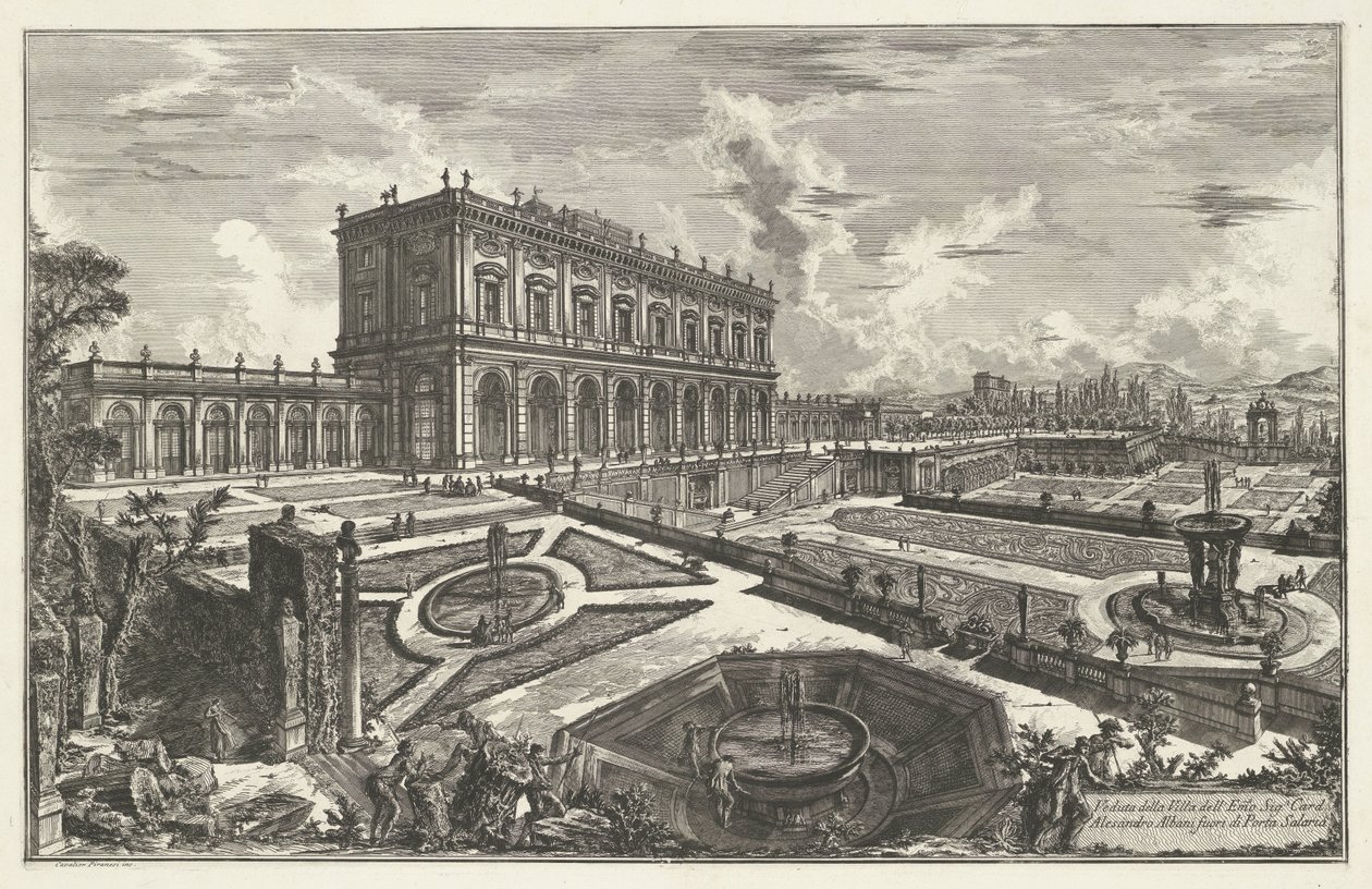 Villa Albani te Rom Utsikt över Villa dell