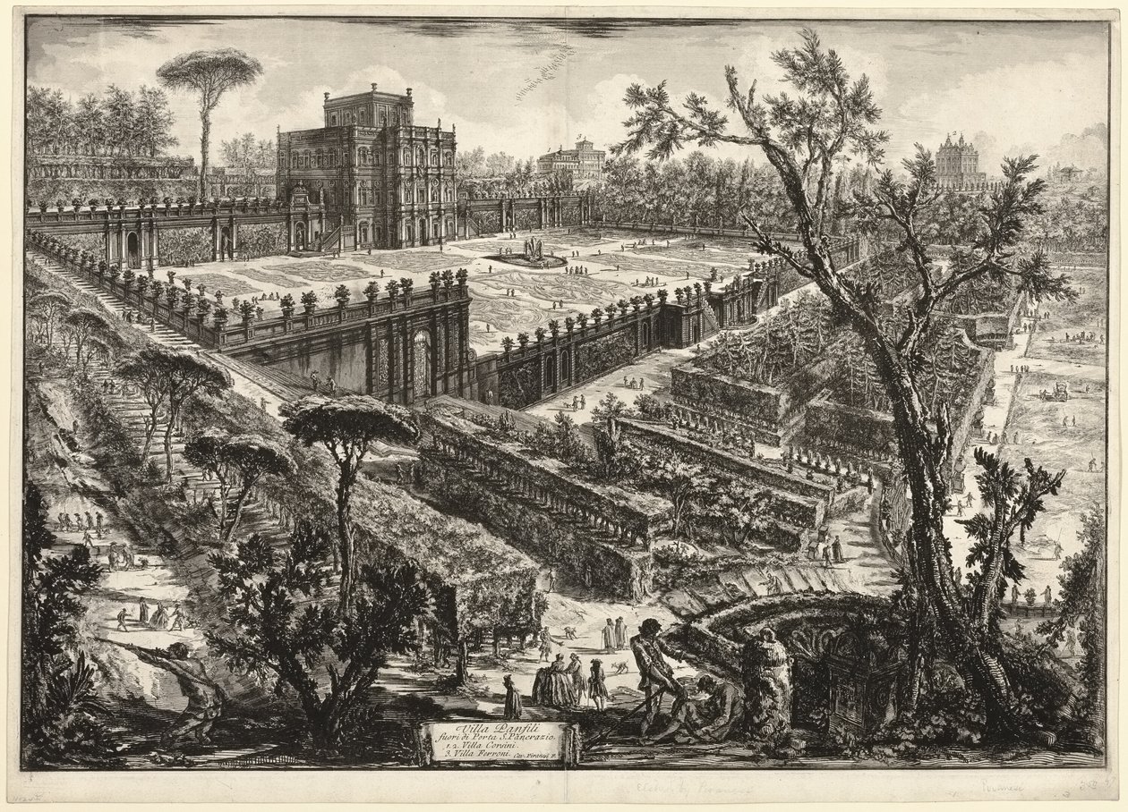 Villa Pamphili utanför Porta S. Pancrazio, från Views of Rome av Giovanni Battista Piranesi