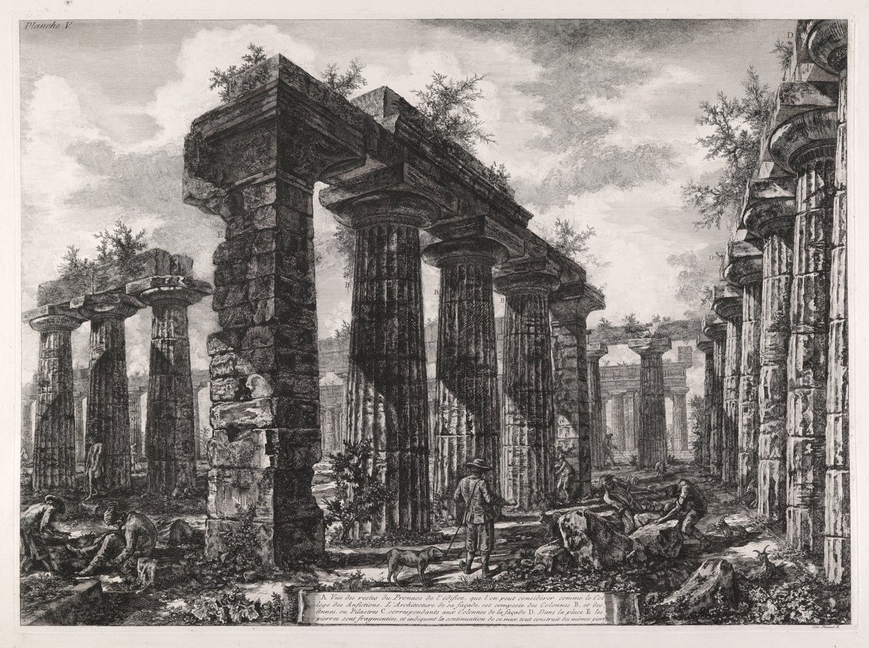 Vy över resterna av Pronaos av av Giovanni Battista Piranesi