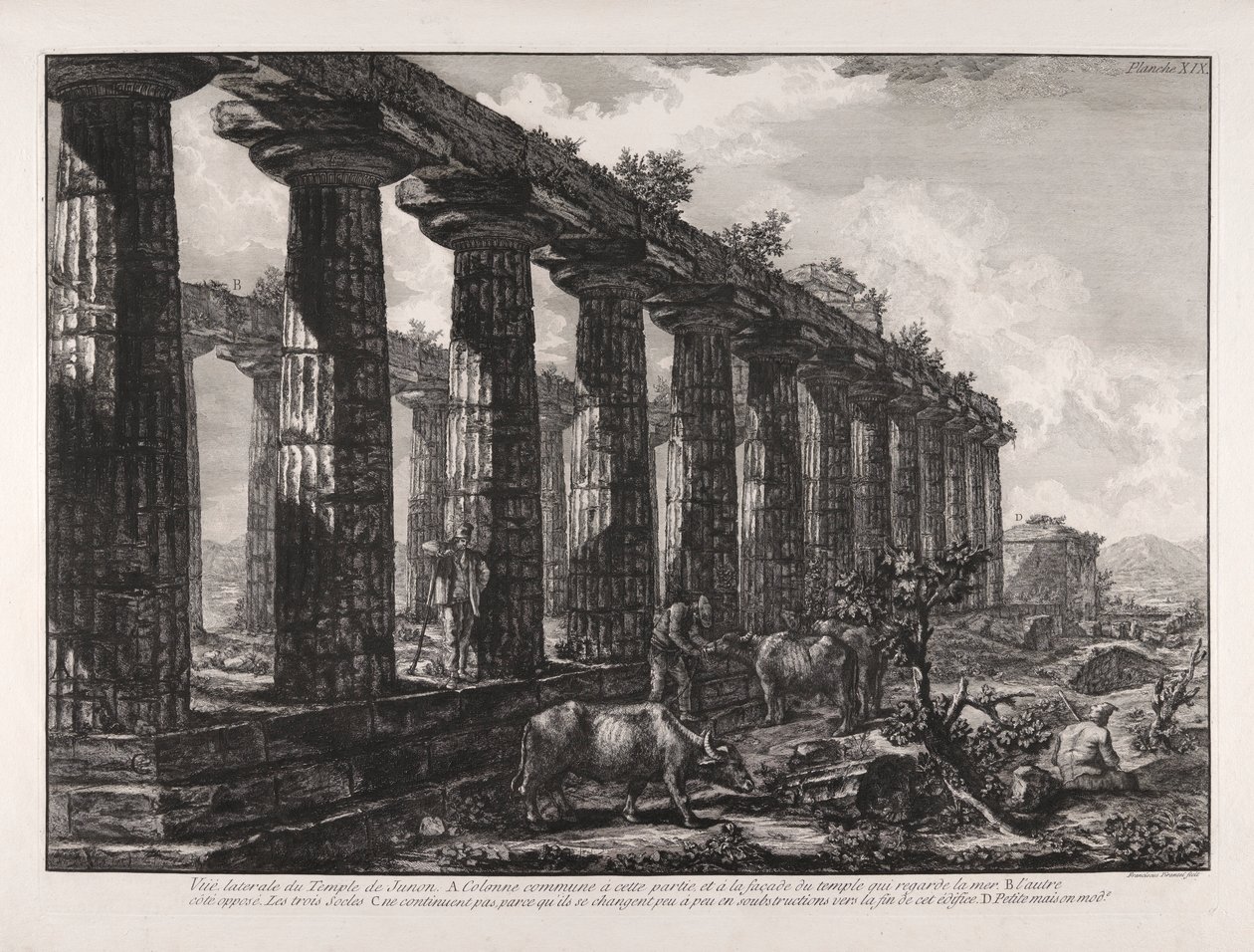 Sidovy av Junos tempel av Giovanni Battista Piranesi