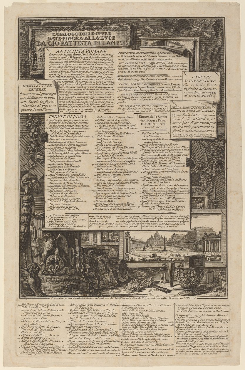 Katalog över de verk som hittills getts till Lvce av Gio Battista Piranesi av Giovanni Battista Piranesi and Francesco Piranesi