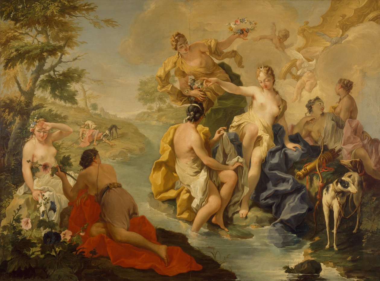 Diana och Actaeon av Giovanni Battista Pittoni
