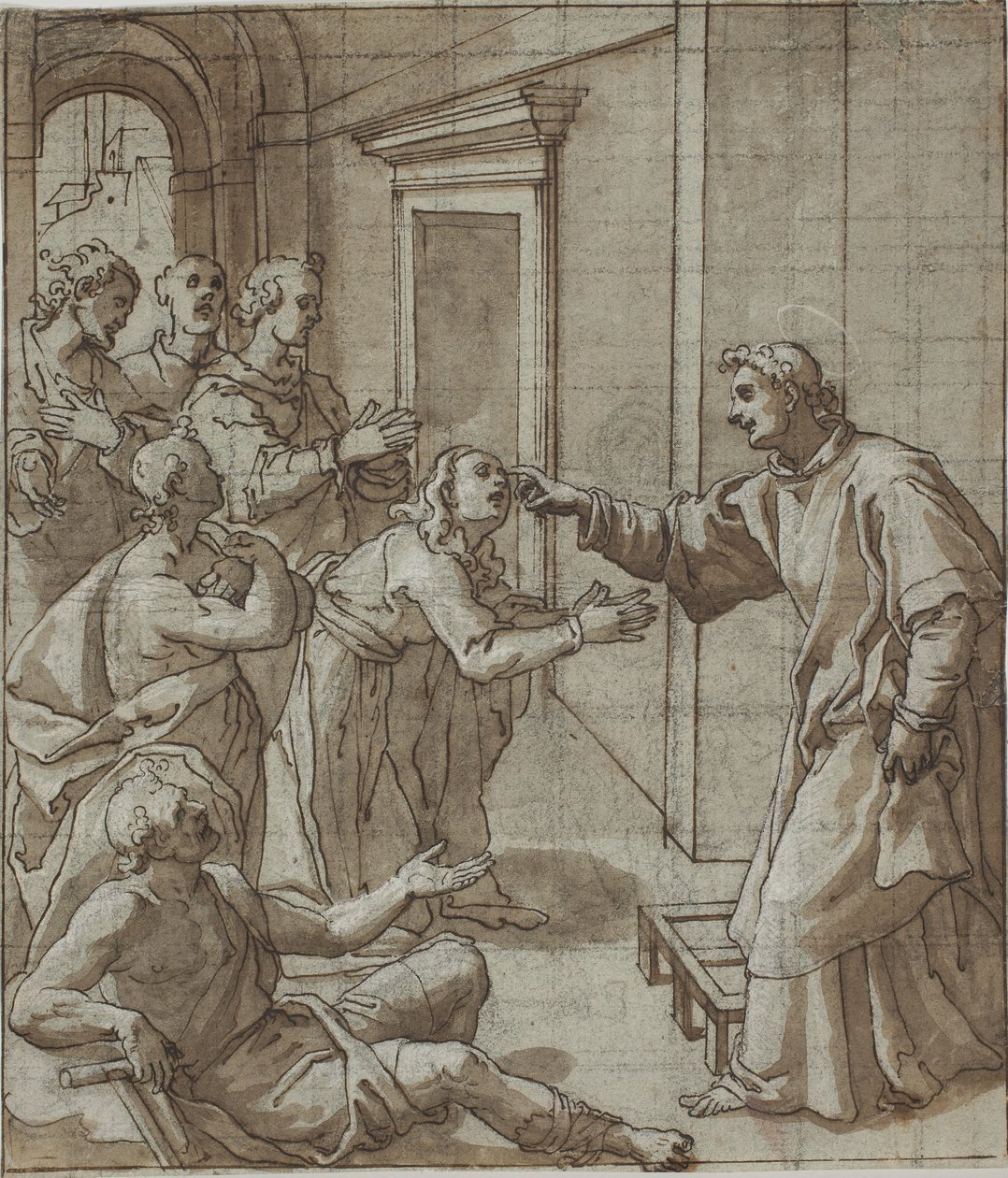 St Lawrence helar blinda av Giovanni Battista Pozzi